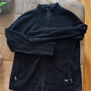 Armani Exchange Black Zip-Up Sweater